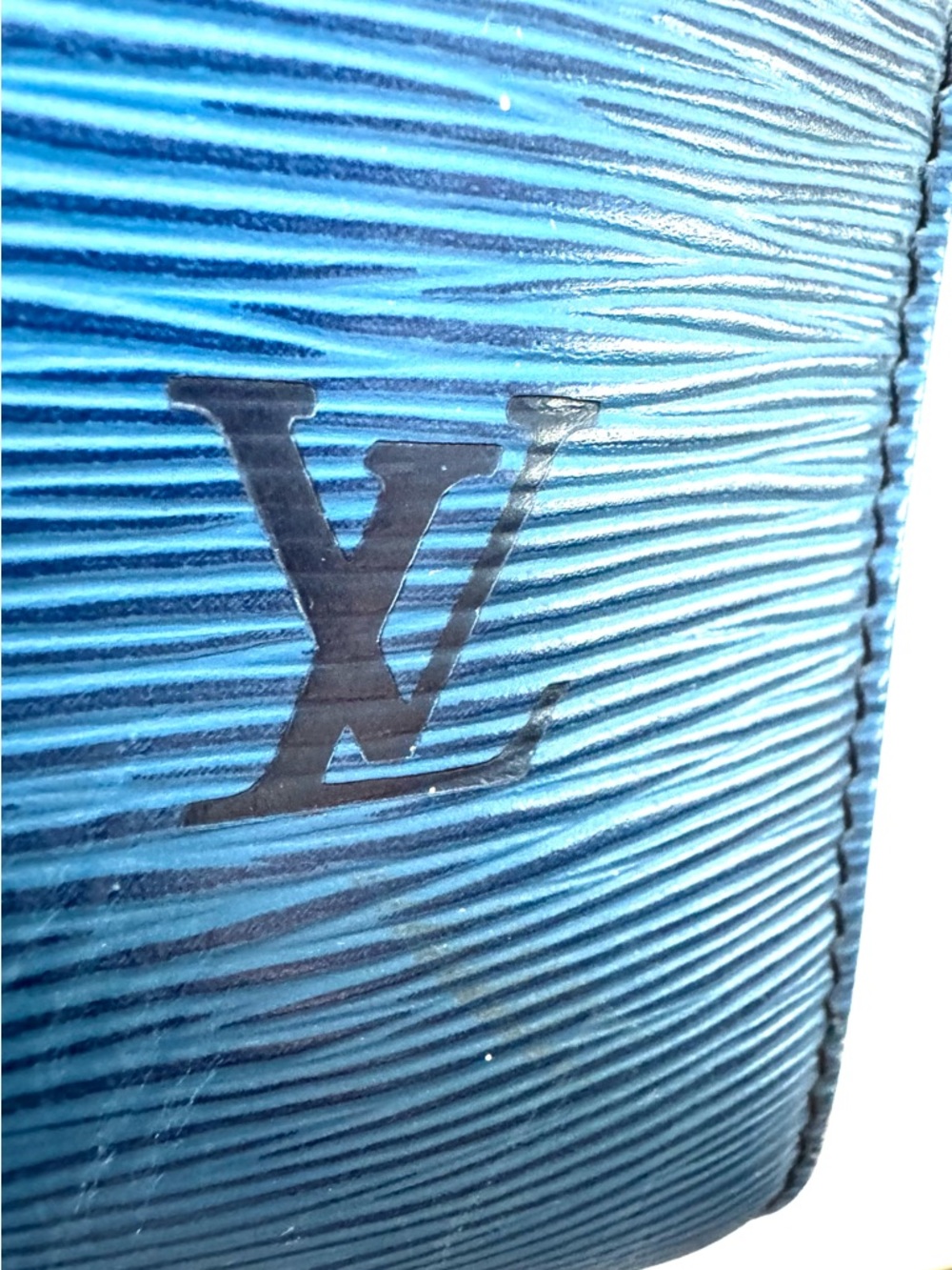 LOUIS VUITTON Keepall 50 Blue Epi Leather Travel Duffle Bag Weekender + Tag - Picture 4 of 10